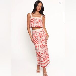 Petal & Pup Red and White Two-Piece Set